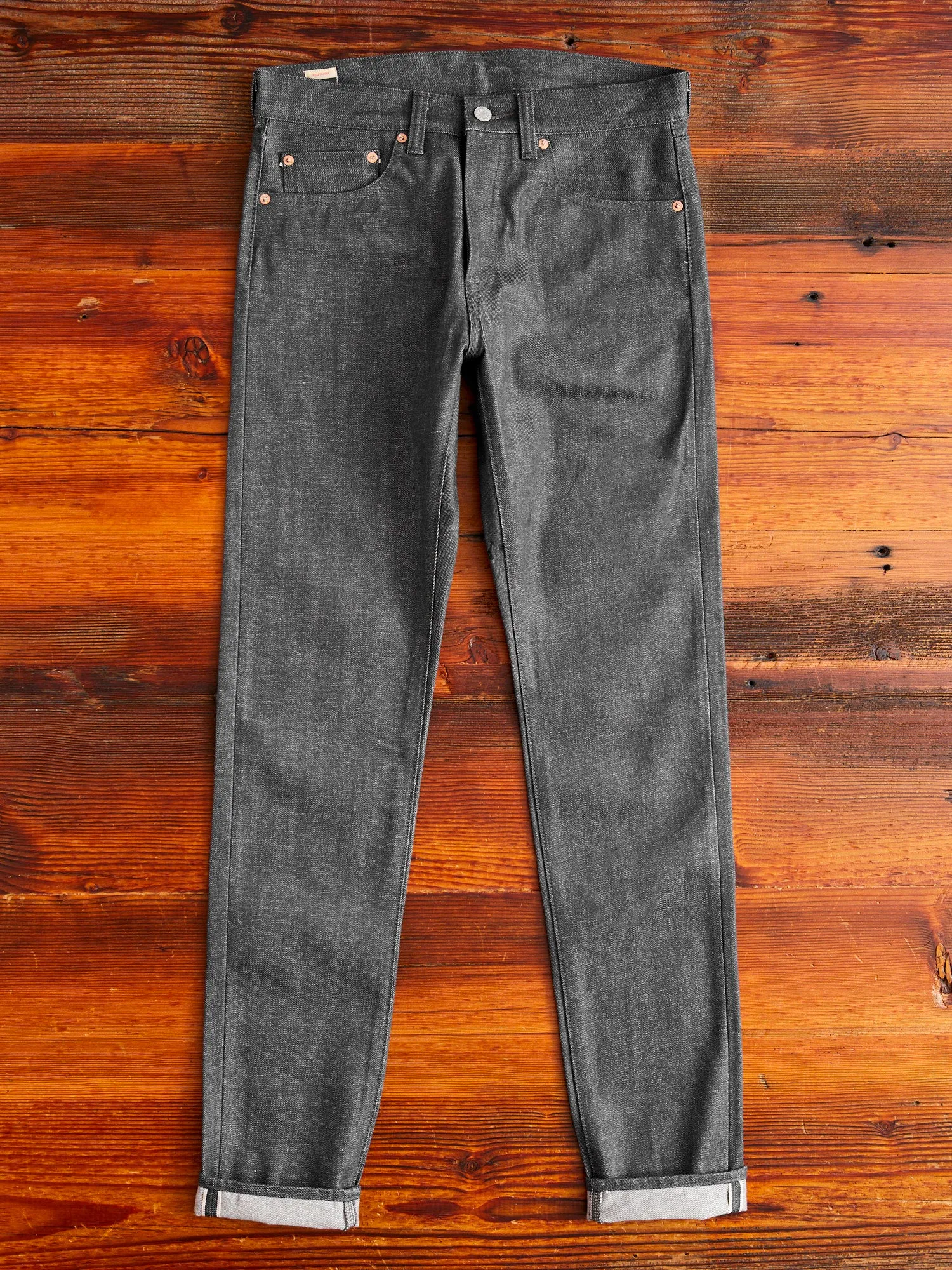 0405-70G 14oz Grey Selvedge Denim - High Tapered Fit