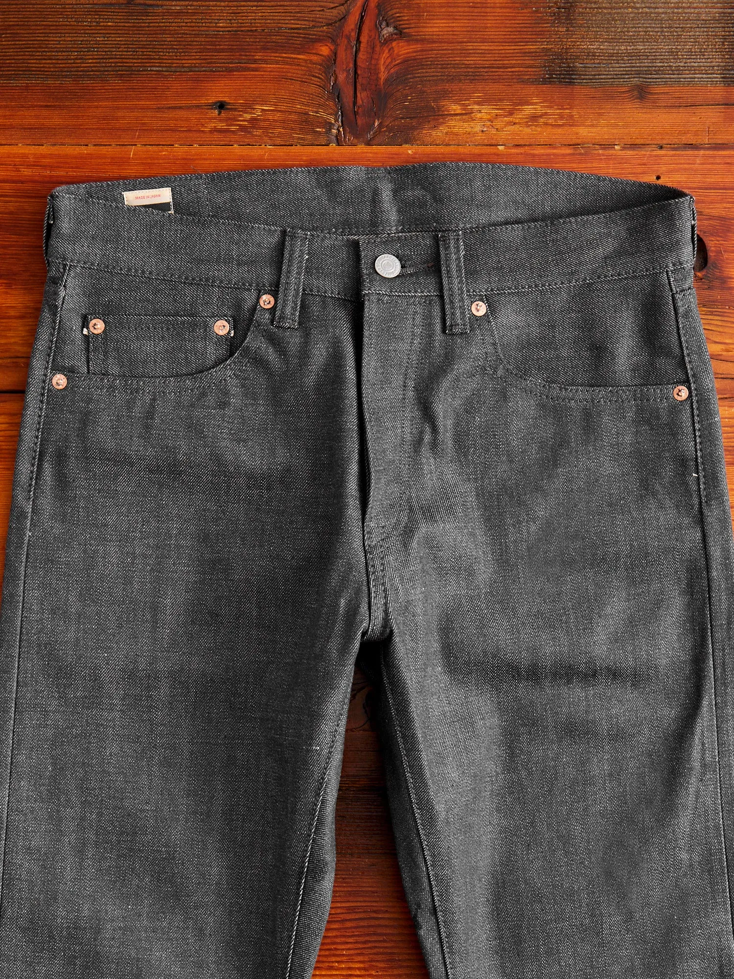 0405-70G 14oz Grey Selvedge Denim - High Tapered Fit