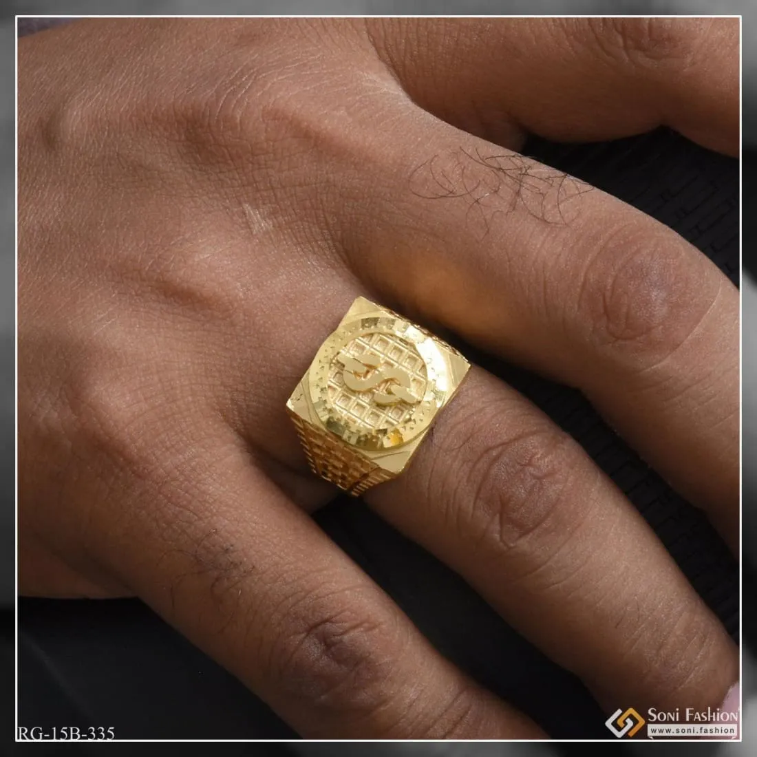 1 Gram Gold Plated Dollar Best Quality Attractive Design Ring For Men - Style B335