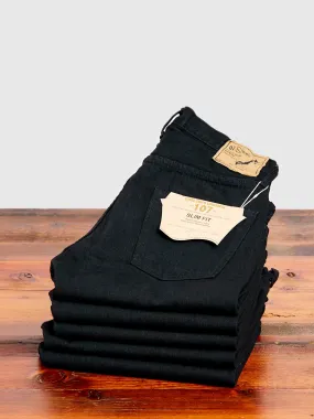 107 13.5oz Double Black Selvedge Denim - Ivy Fit