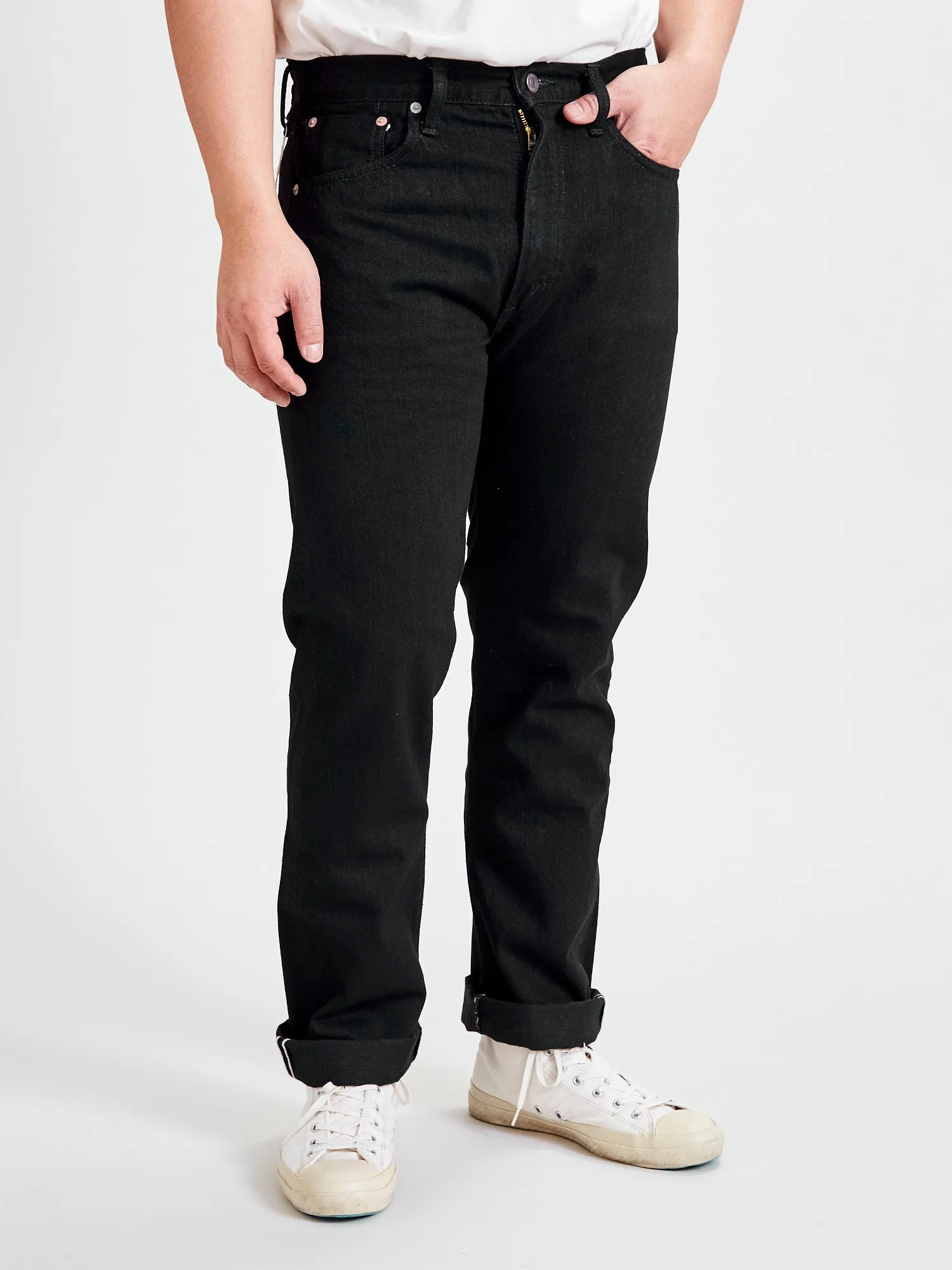 107 13.5oz Double Black Selvedge Denim - Ivy Fit