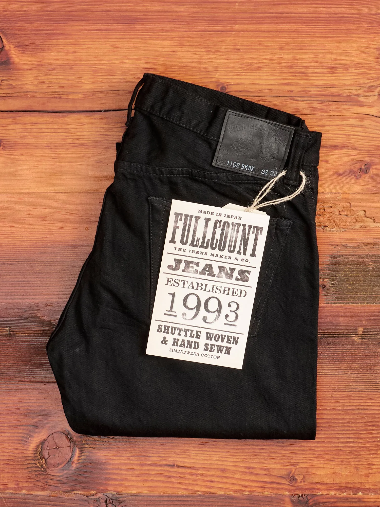 1108BKBK 13.5oz Double Black Selvedge Denim - Slim Straight Fit