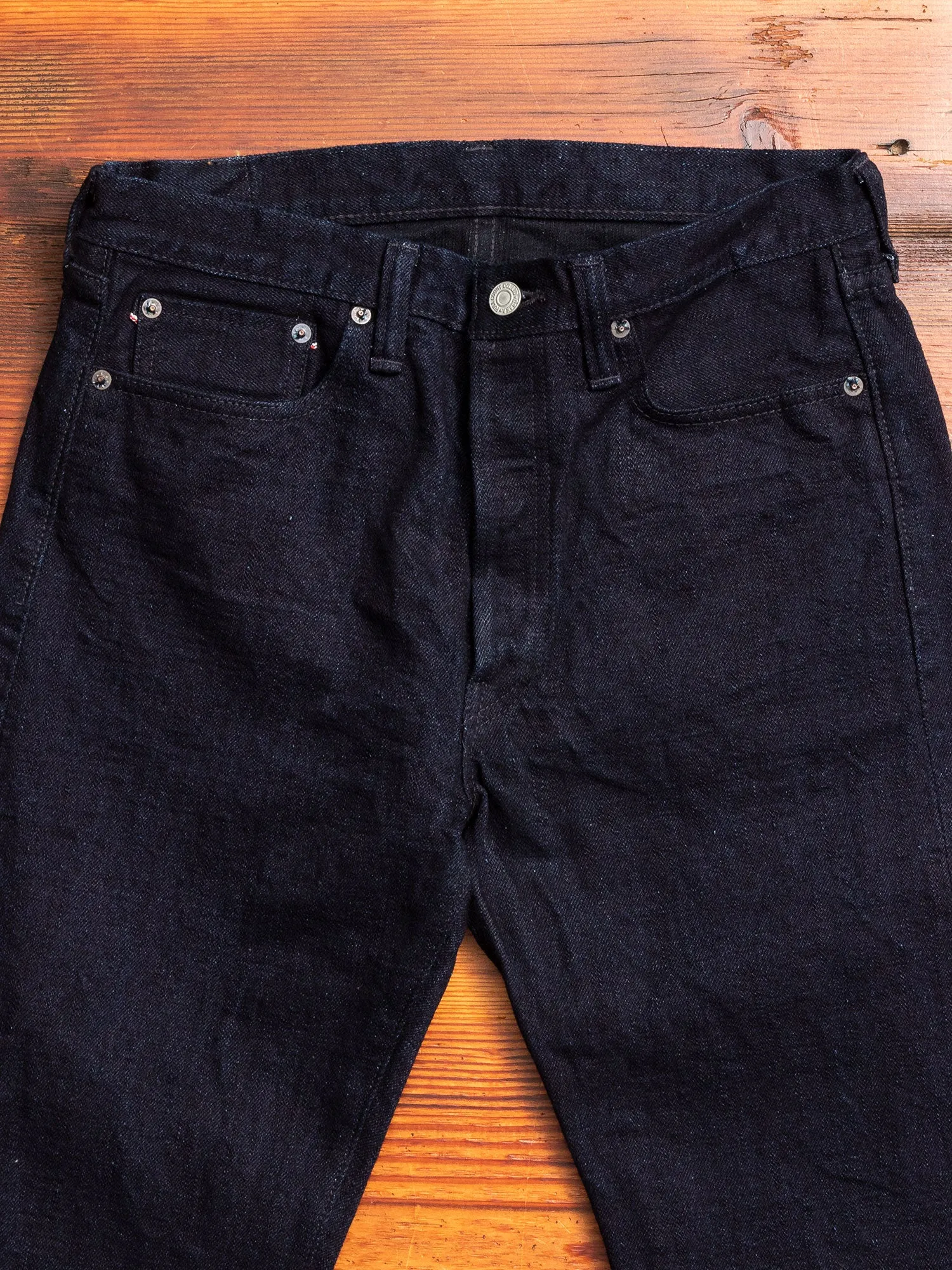 1108SR-BK "Super Rough" 15.5oz Indigo/Black Selvedge Denim - Slim Straight Fit