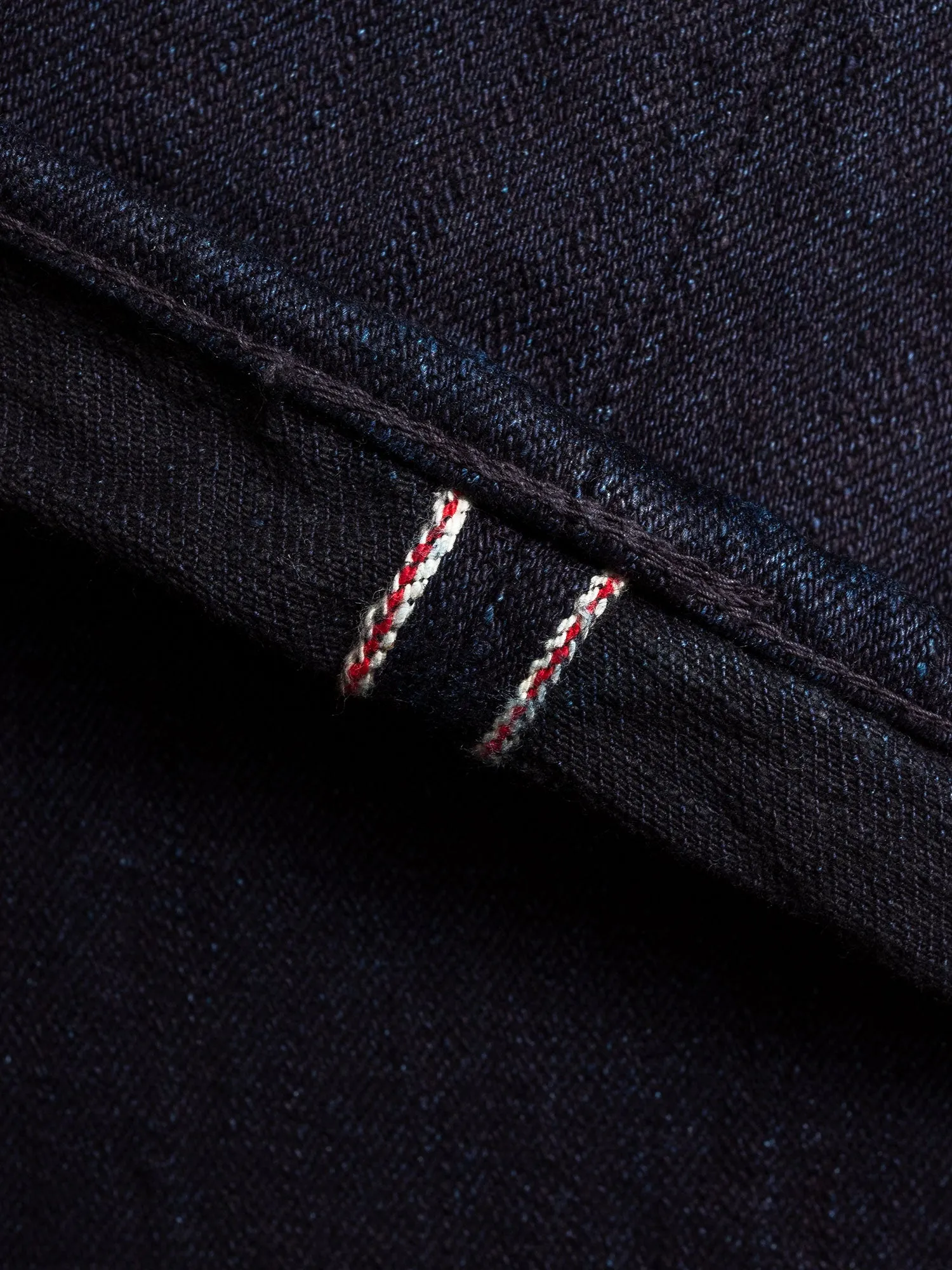 1108SR-BK "Super Rough" 15.5oz Indigo/Black Selvedge Denim - Slim Straight Fit