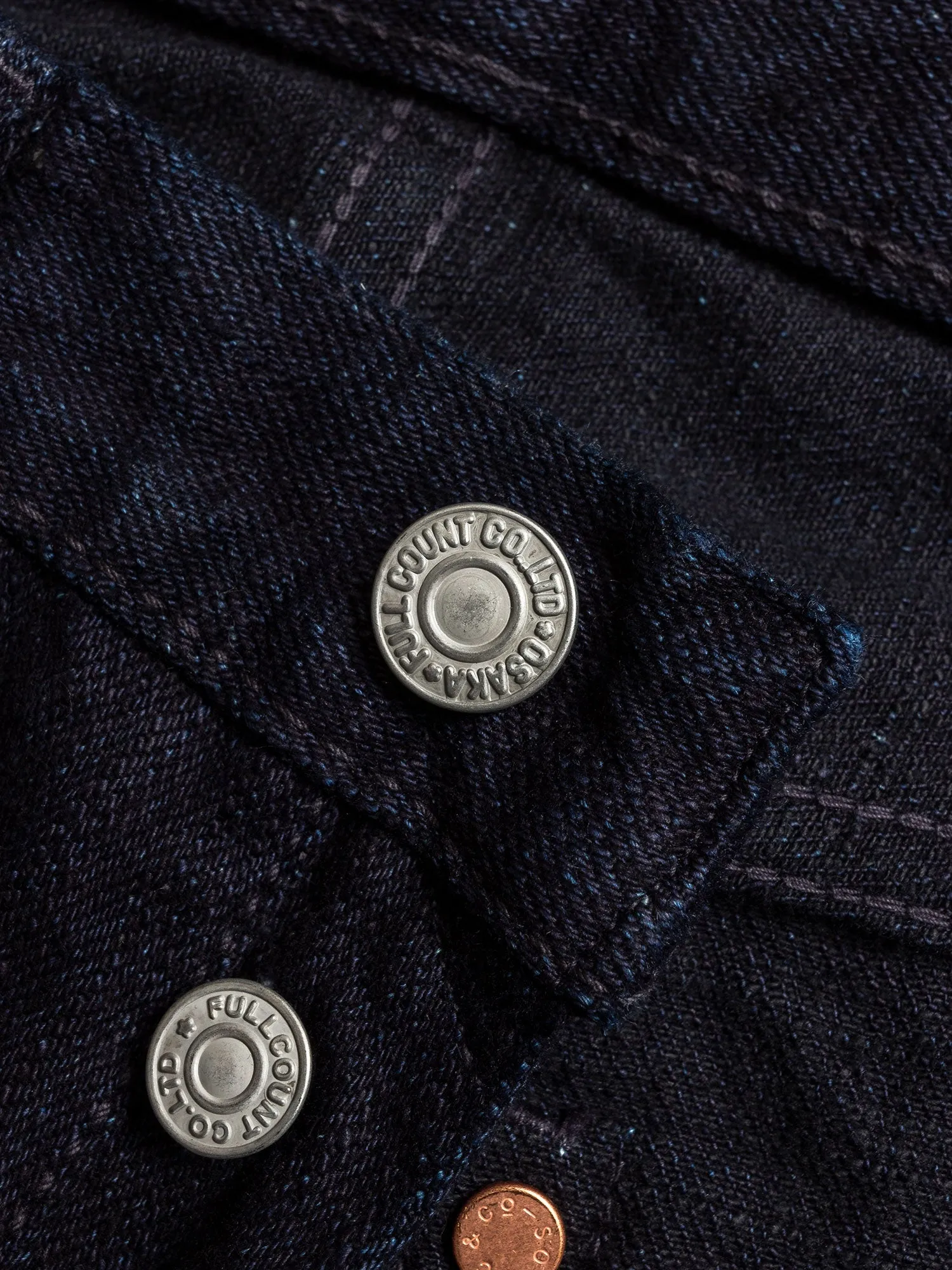 1108SR-BK "Super Rough" 15.5oz Indigo/Black Selvedge Denim - Slim Straight Fit