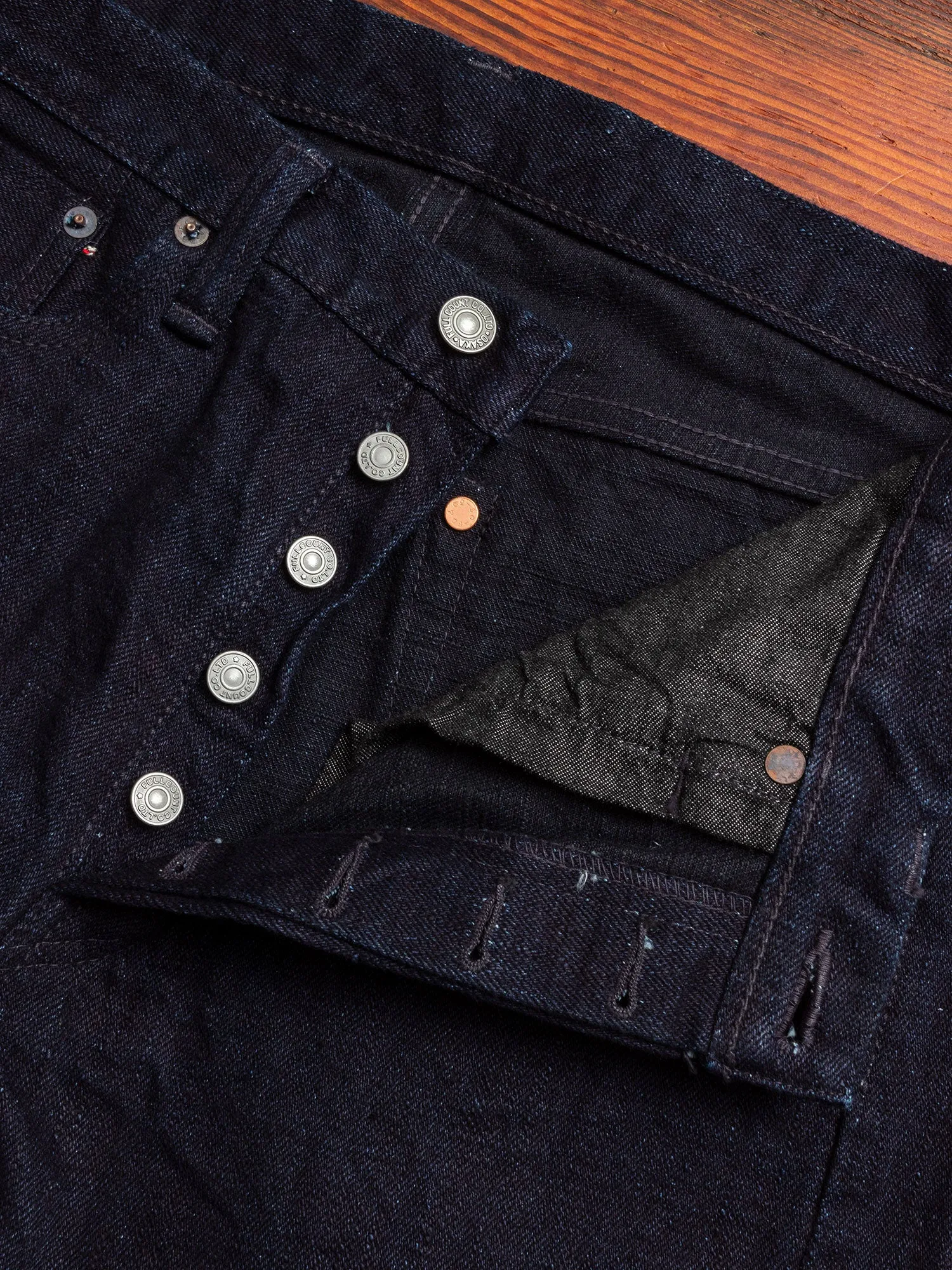 1108SR-BK "Super Rough" 15.5oz Indigo/Black Selvedge Denim - Slim Straight Fit