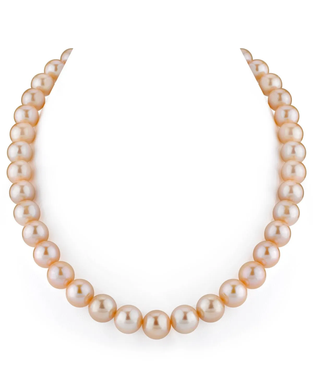 11.5-12.5mm Peach Freshwater Pearl Necklace - AAA Quality