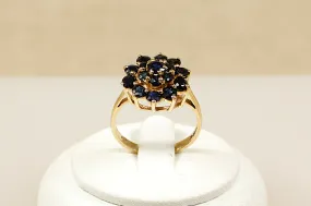 9ct Gold & Sapphire Cluster Ring