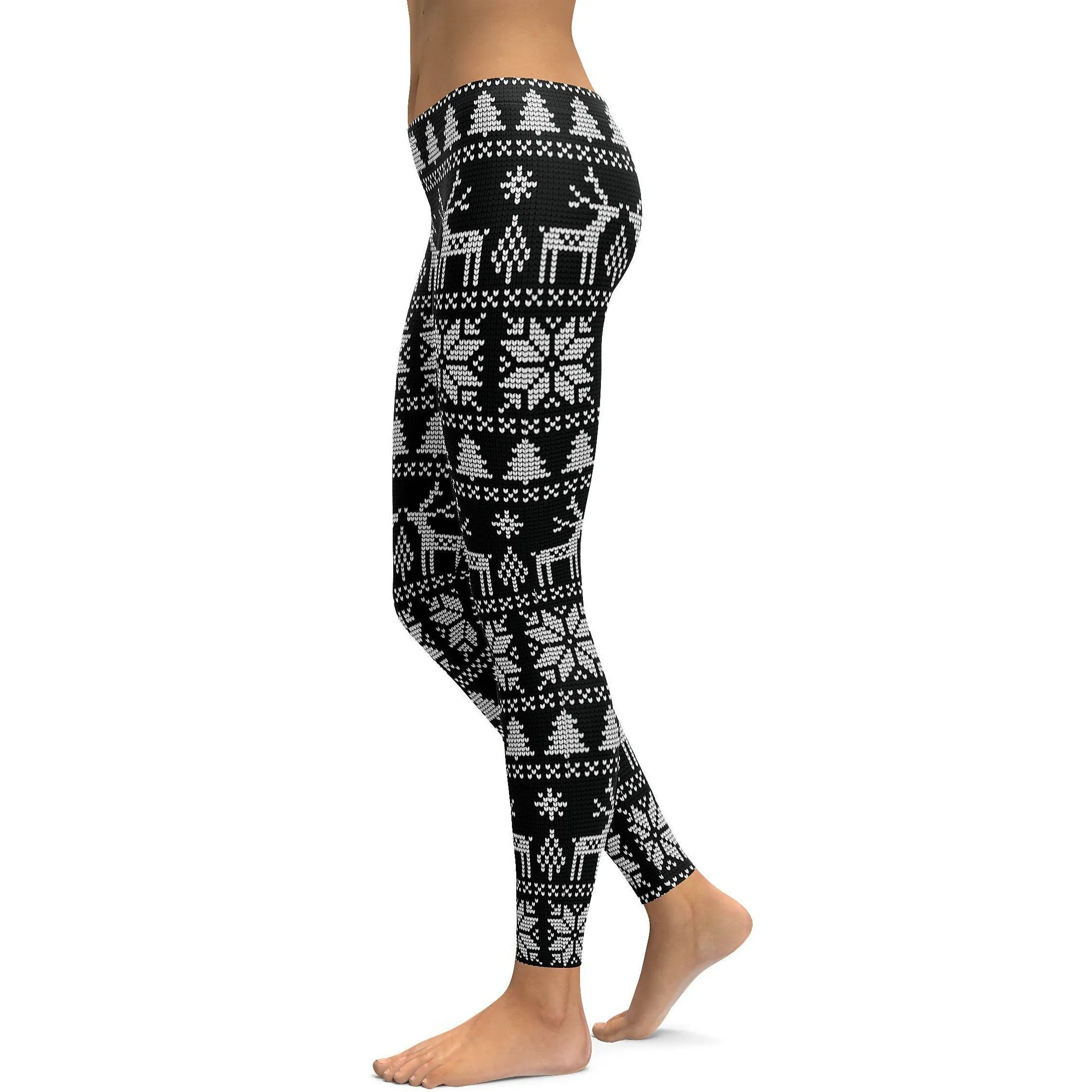 B&W Ugly Christmas Leggings