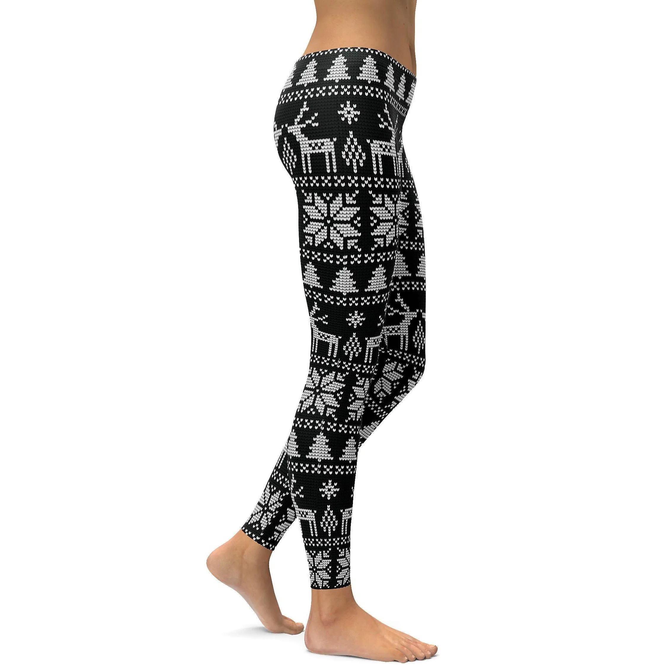 B&W Ugly Christmas Leggings