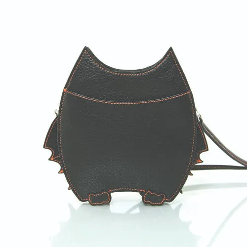 Black Baby Bat Crossbody Purse - Handbag