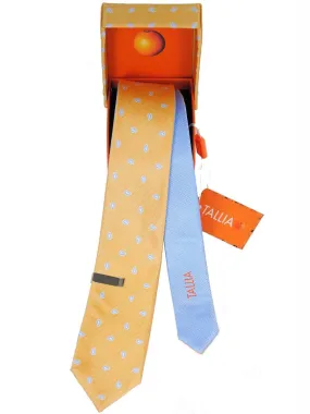 Boy's Skinny Tie 17983 Gold/Blue Reversible