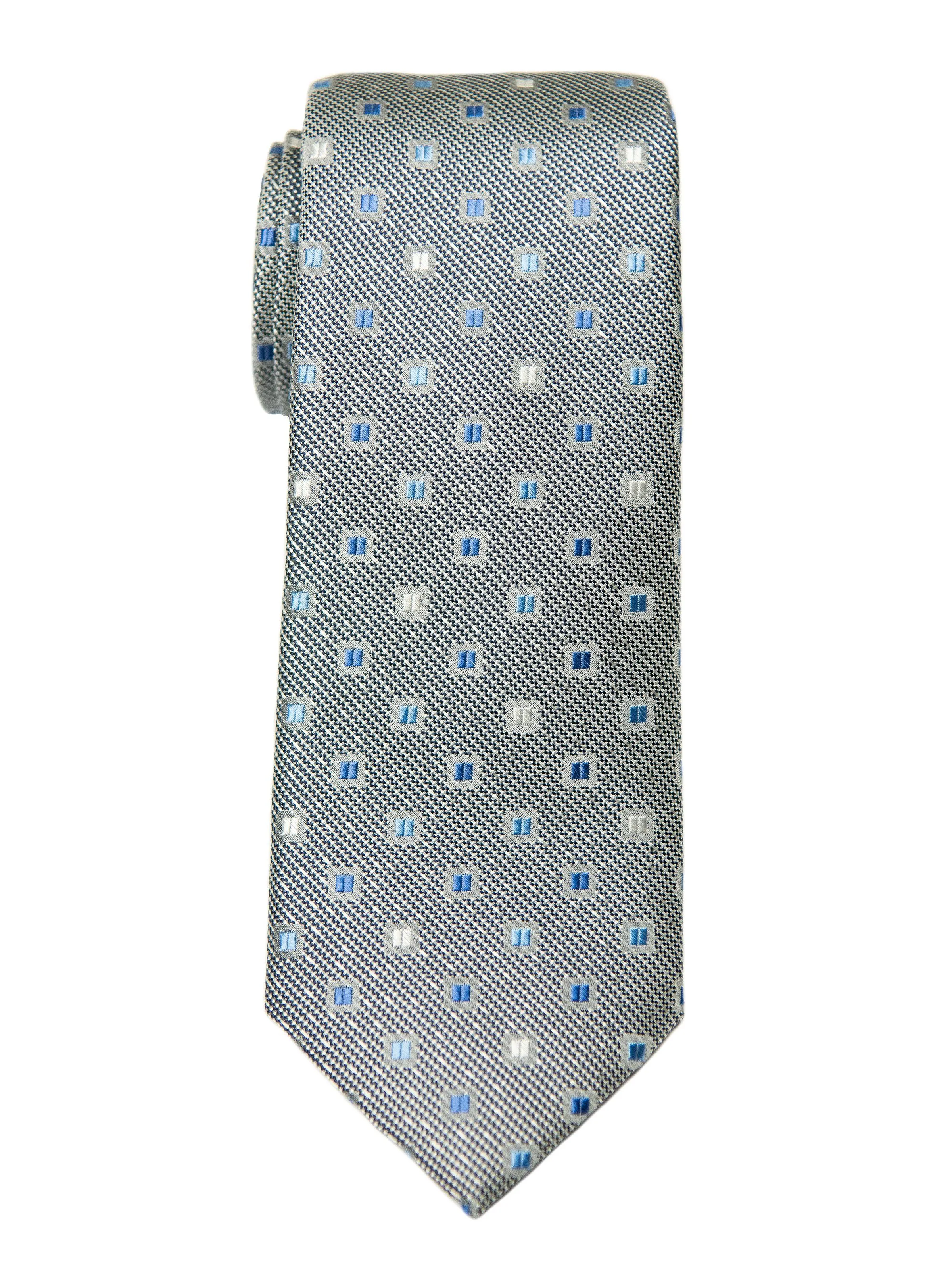 Boy's Tie 27726 Silver/Blue Neat