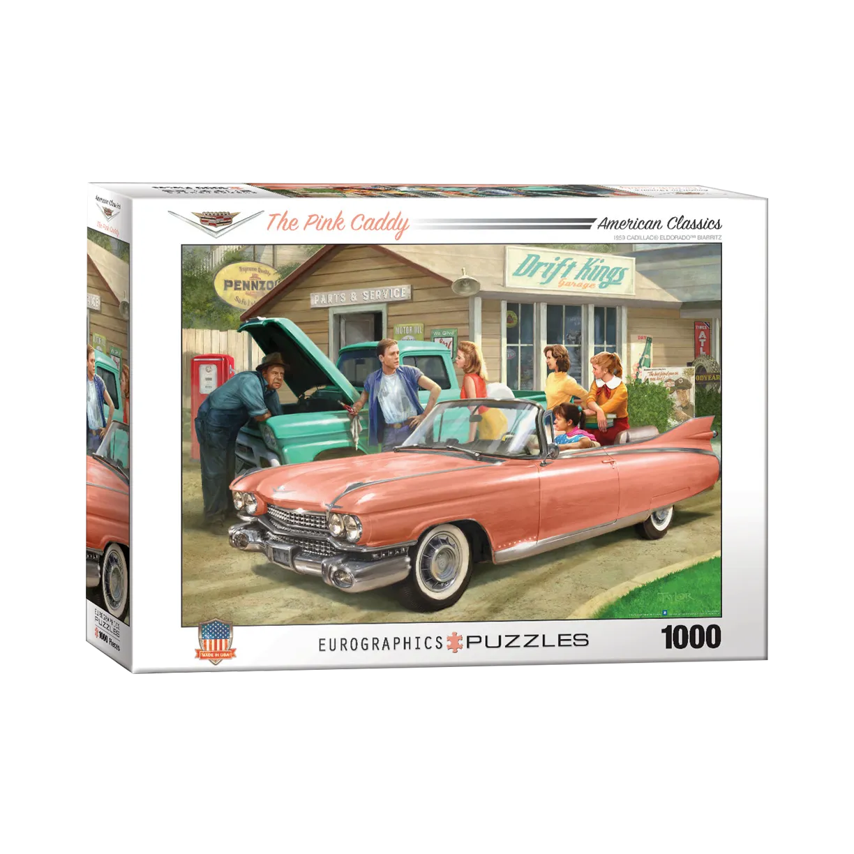 Cadillac Pink Caddy 1000 Piece Puzzle