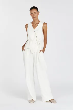 CELINE CREAM ASYMMETRICAL TOP