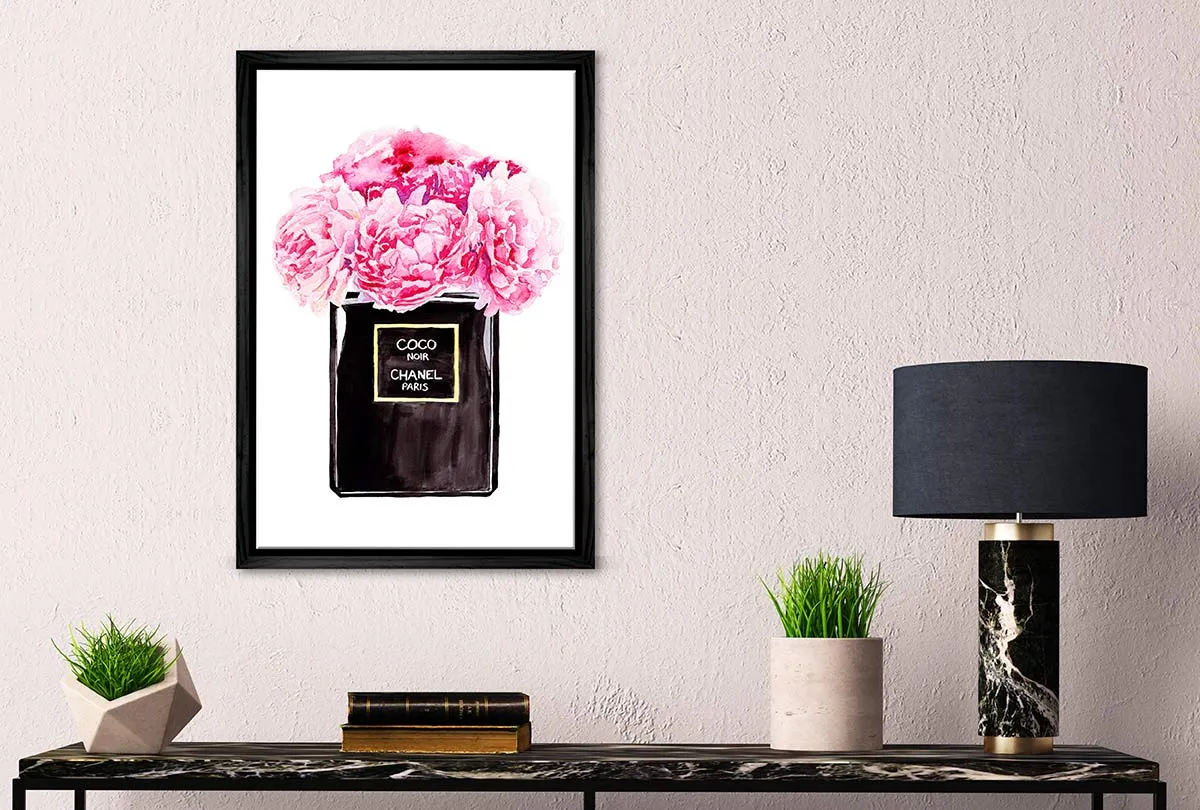 Chanel Perfume Pink Flowers | Fashion Canvas Wall Art Print