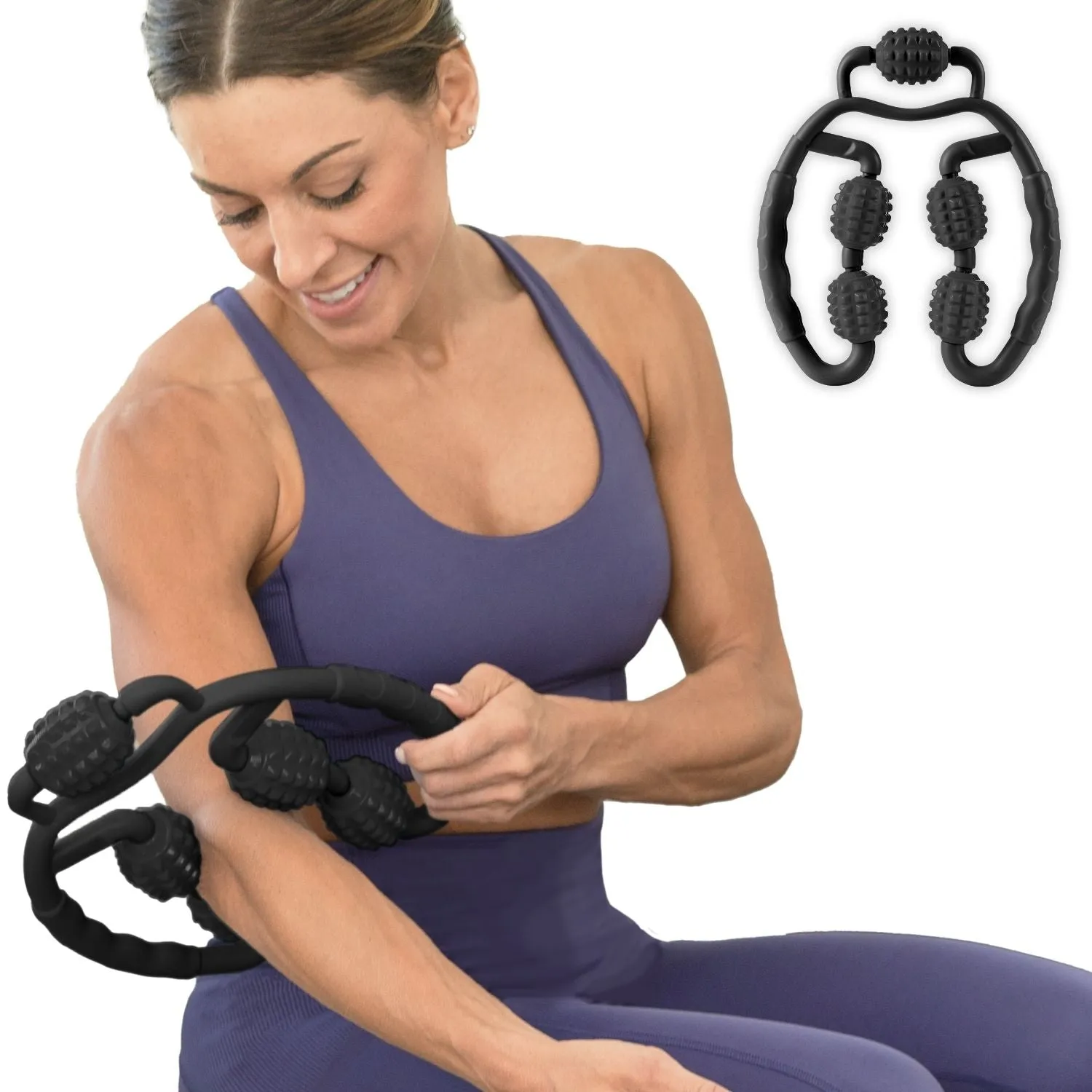 Handheld Massage Roller | Fit Roller Pro Full Body Massaging Tool for Sore Deep Tissue Muscle Relief