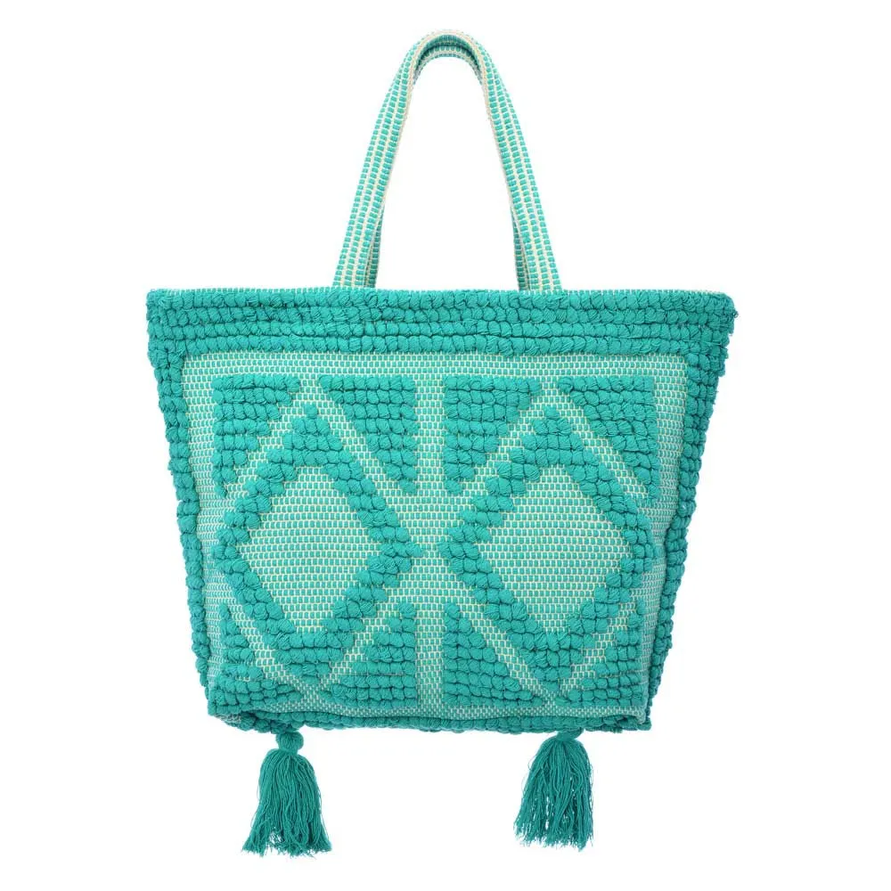 Ibiza Tassel Tote - Turquoise / Green Aqua