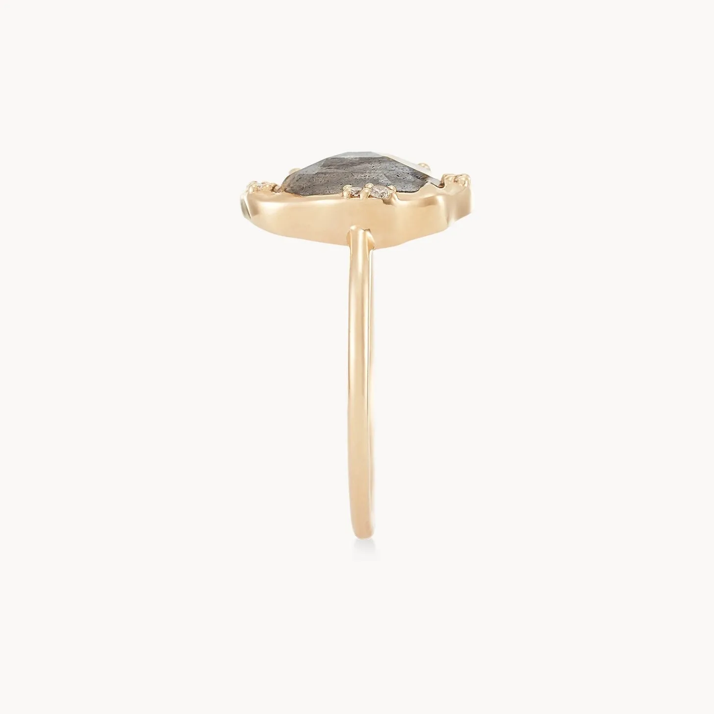 labradorite mood ring - 14k yellow gold