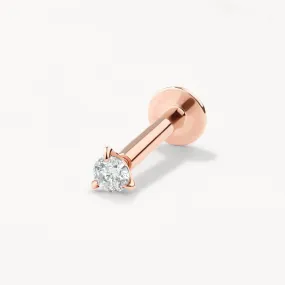 Micro Diamond Helix Single Stud Earring in 10k Rose Gold