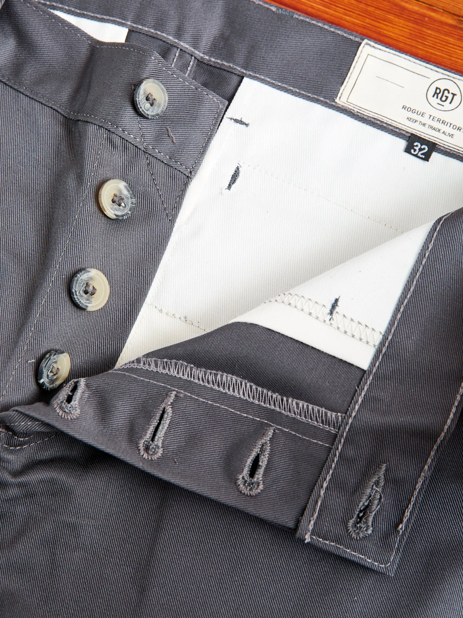 "Officer Trouser" in Grey Twill