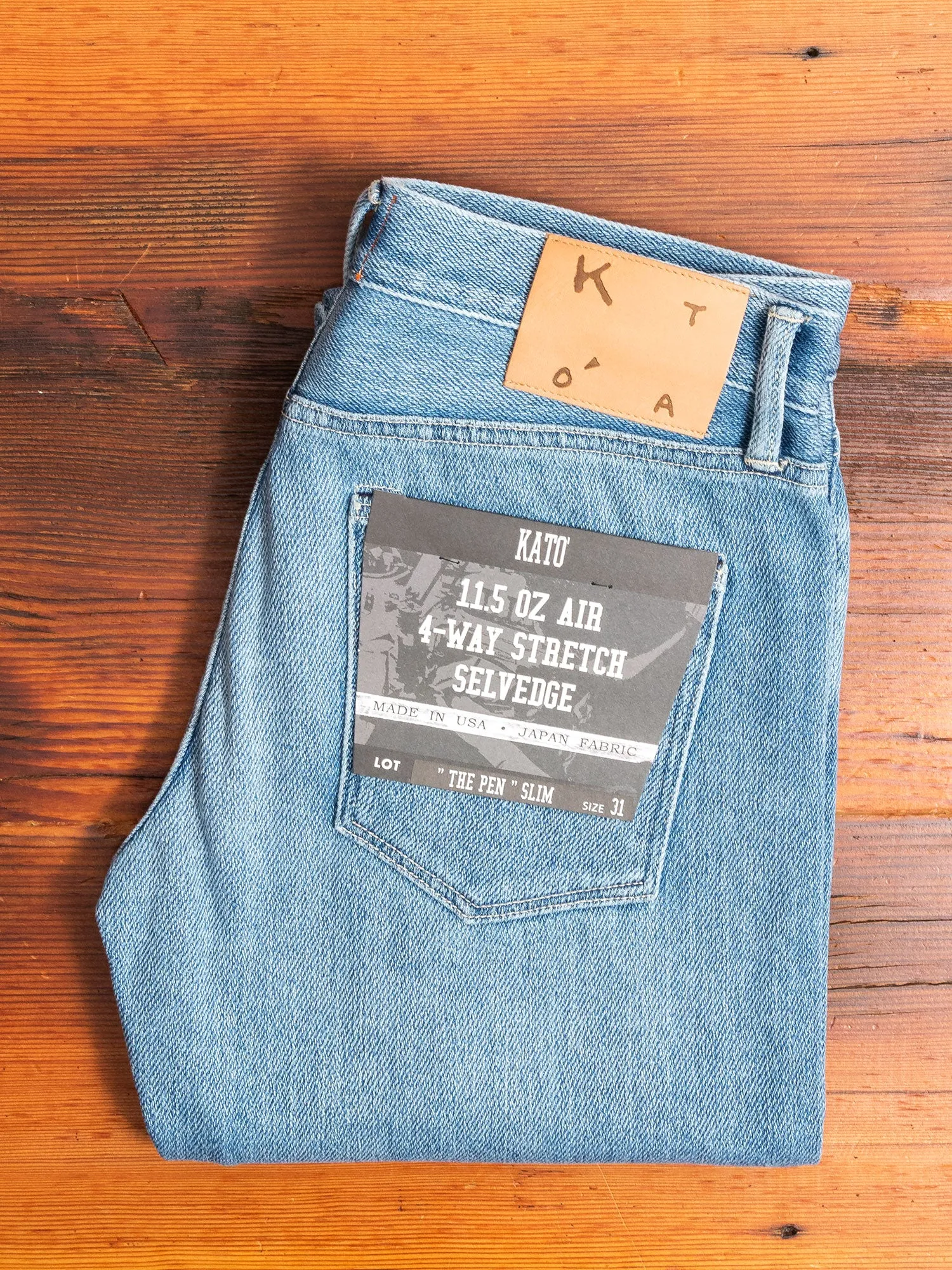 "Ronnie" 11.5oz Washed Indigo Stretch Selvedge Air Denim - Pen Slim