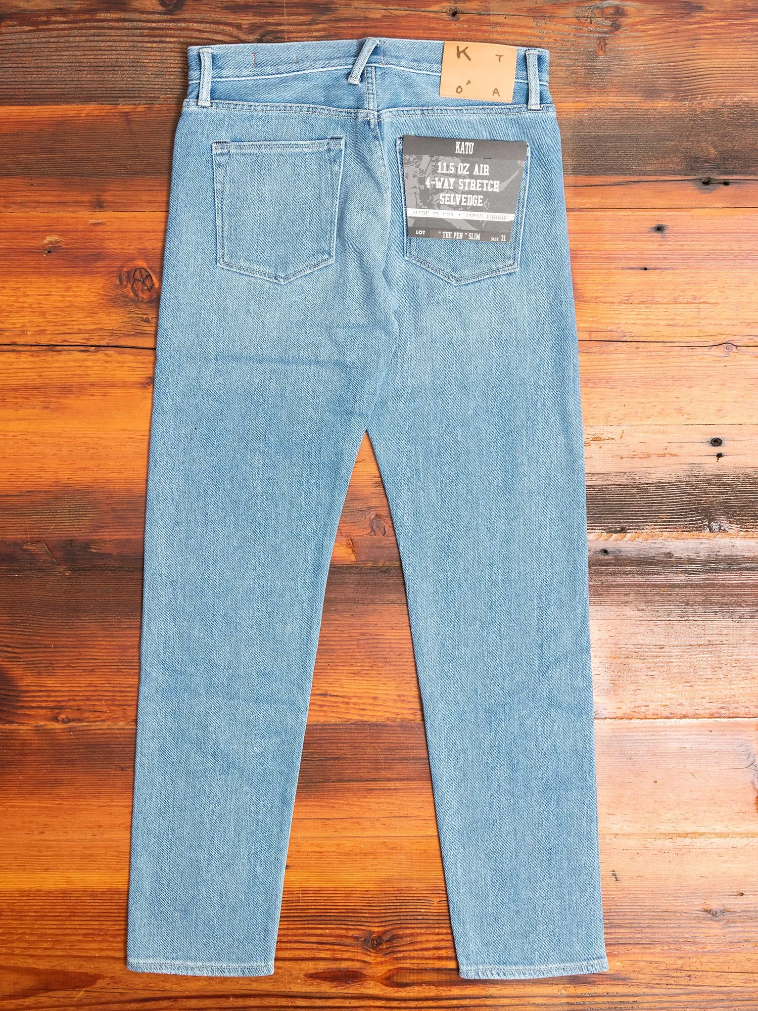 "Ronnie" 11.5oz Washed Indigo Stretch Selvedge Air Denim - Pen Slim