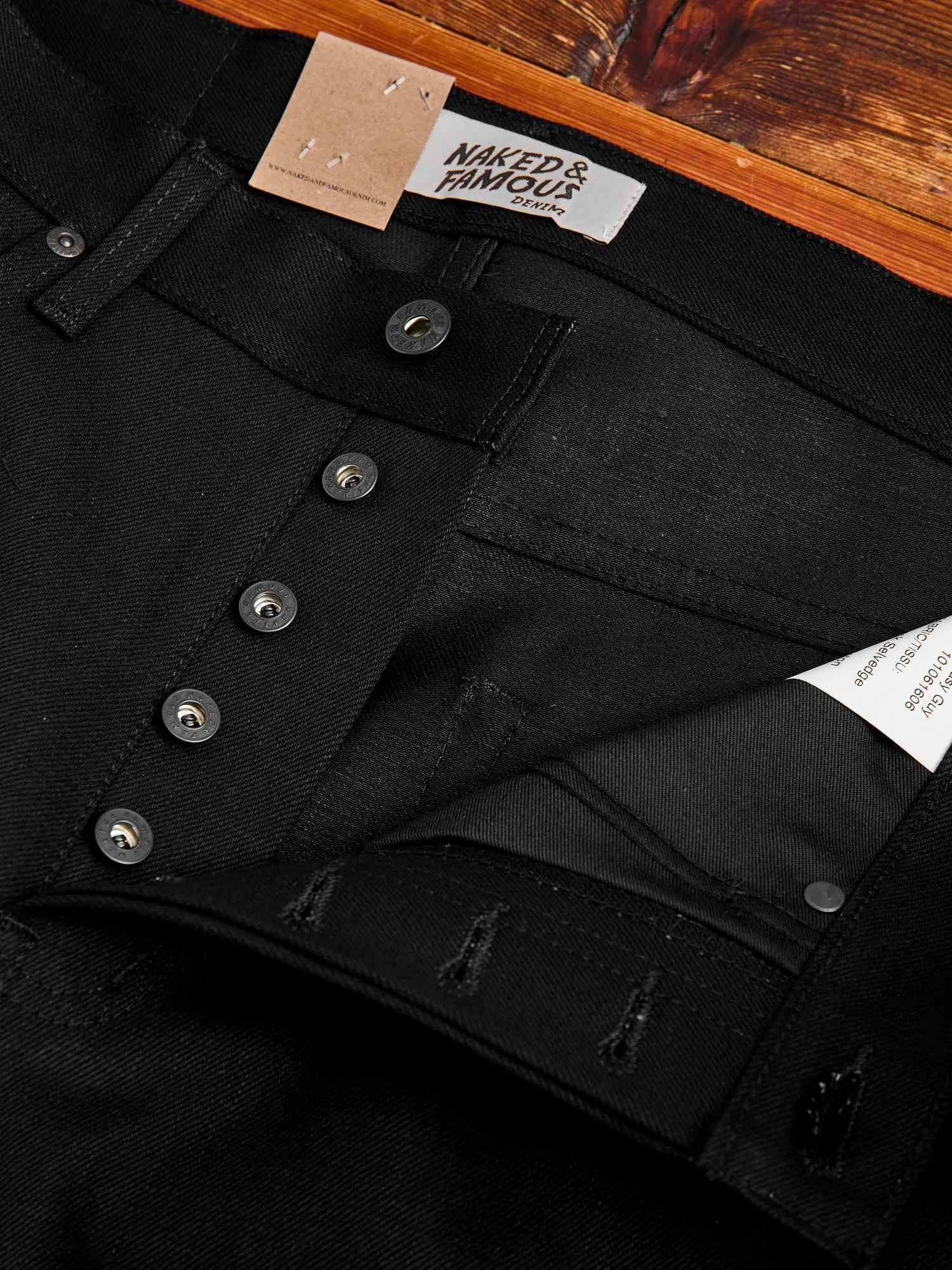 "Solid Black" 14oz Selvedge Denim - Easy Guy Fit