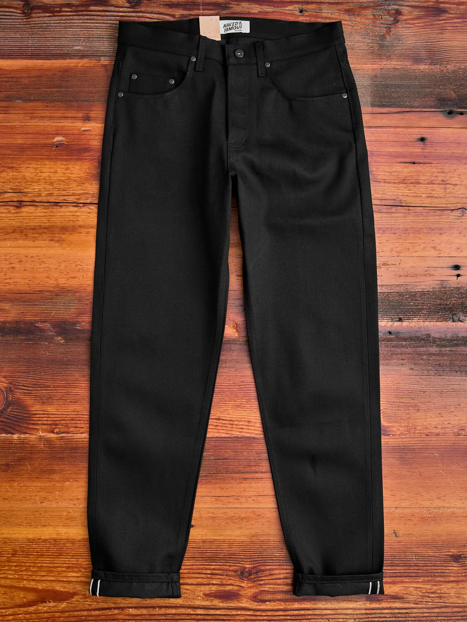 "Solid Black" 14oz Selvedge Denim - Easy Guy Fit