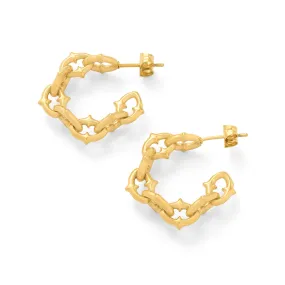 "The Cathedral" 6mm Spiked Hoop Earrings (Gold)