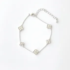 Silver Vanya Diamond Clover Bracelet